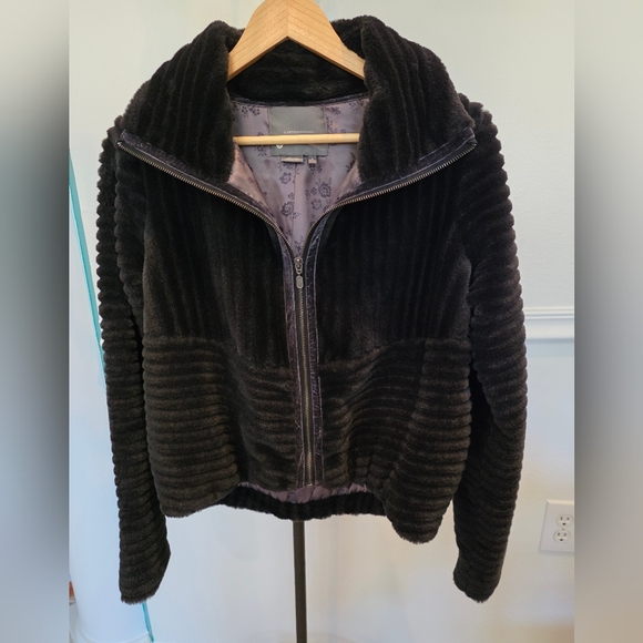 Anthropologie Carbon Natasha Faux Fur Bomber Style Jacket - Picture 4 of 8